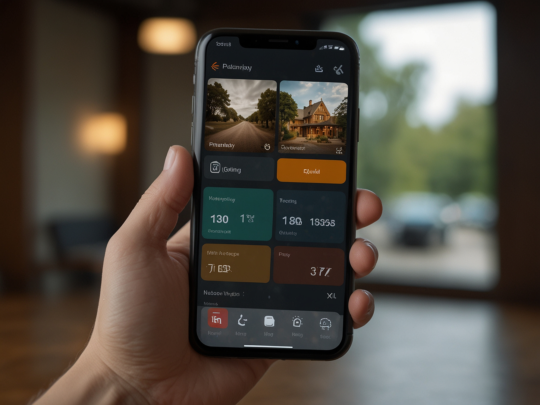 Mobile app interface on smartphone